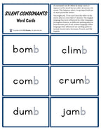 Silent Consonants - List & Word Cards