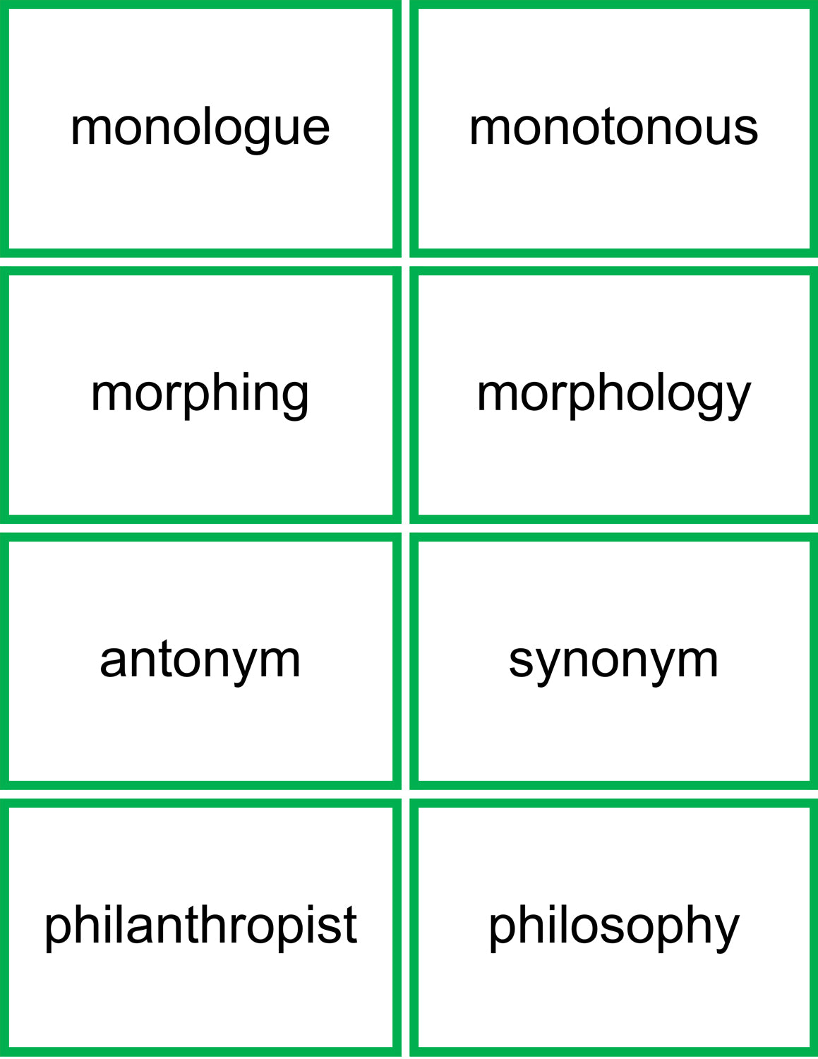 Greek and Latin Root Words (lists & flashcards)