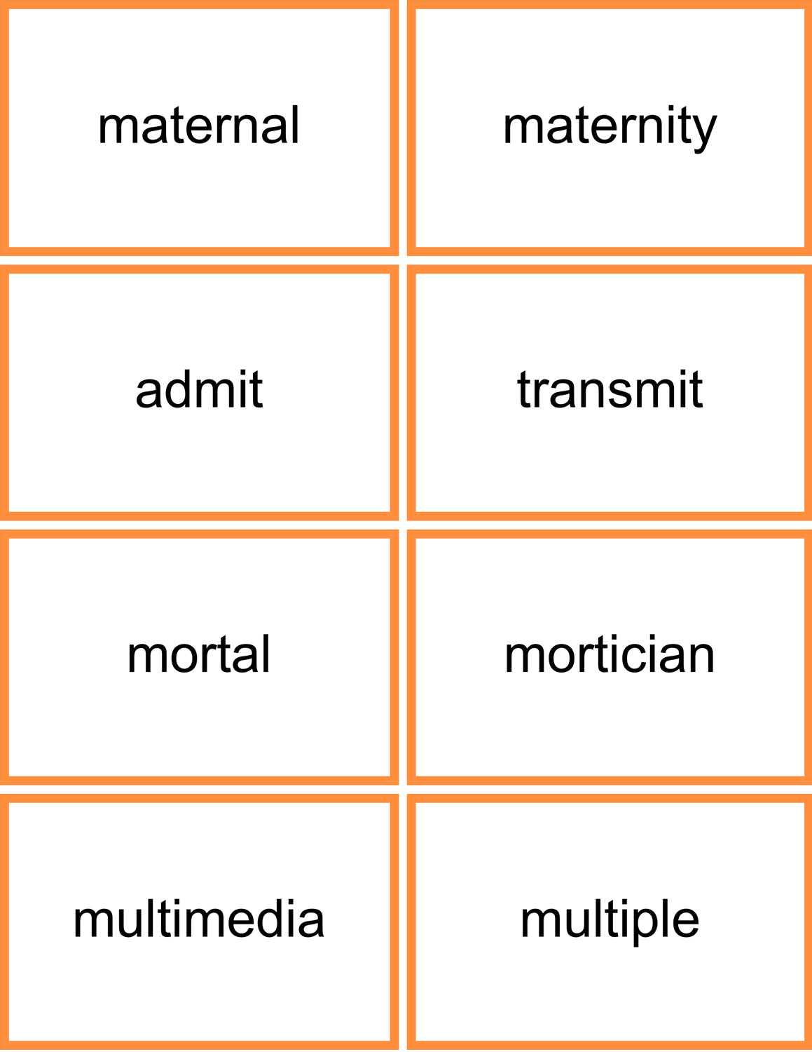 Greek and Latin Root Words (lists & flashcards)