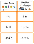 Vowel Teams (lists & flashcards)
